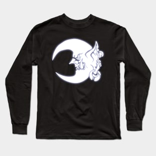 Evil Mood In White With Shadow Long Sleeve T-Shirt